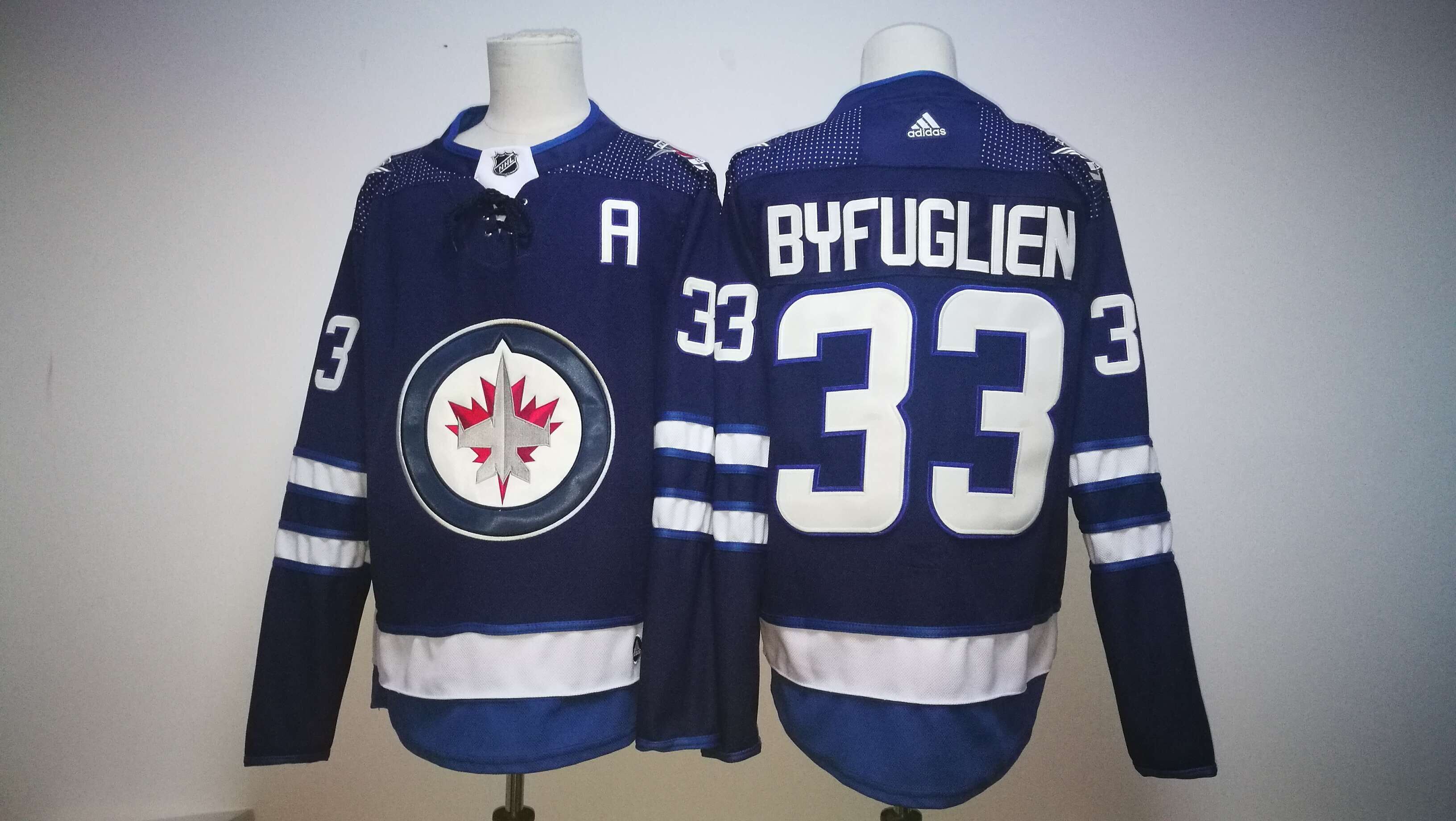 Men Winnipeg Jets 33 Dustin Byfuglien Blue Hockey Stitched Adidas NHL Jerseys